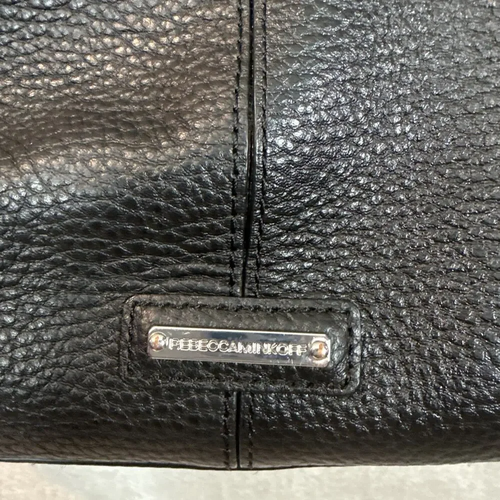 Rebecca Minkoff Black Pebbled Leather Tote Classic Carry all Capsule Purse